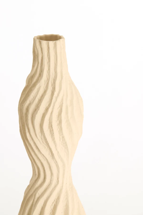Vase deco 19,5x19x93,5 cm VANIA ceramics cream