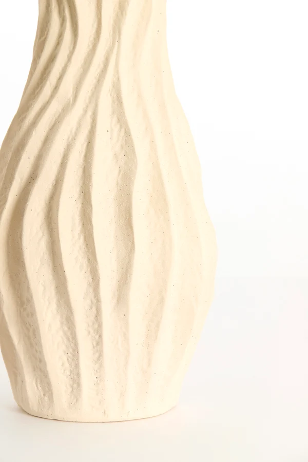 Vase deco 19,5x19x93,5 cm VANIA ceramics cream