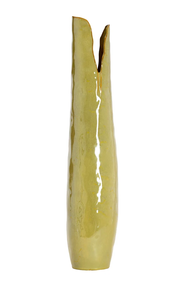 Vase deco 19,5x19x92 cm MESA ceramics olive green-brown