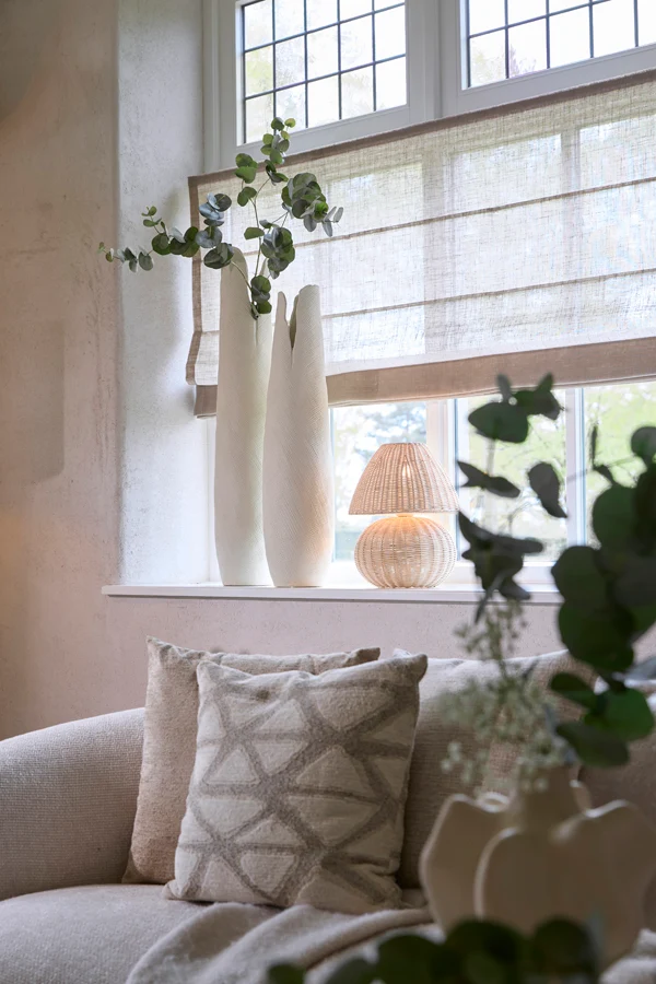 Vase deco 19,5x19x92 cm MESA ceramics cream