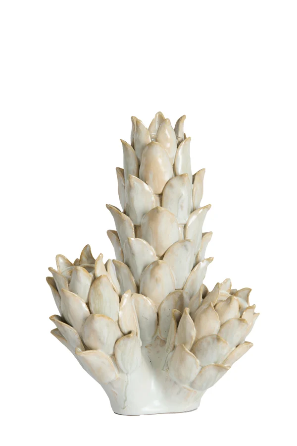 Vase deco 19,5x17x27,5 cm CARCIOFO ceramics cream+beige