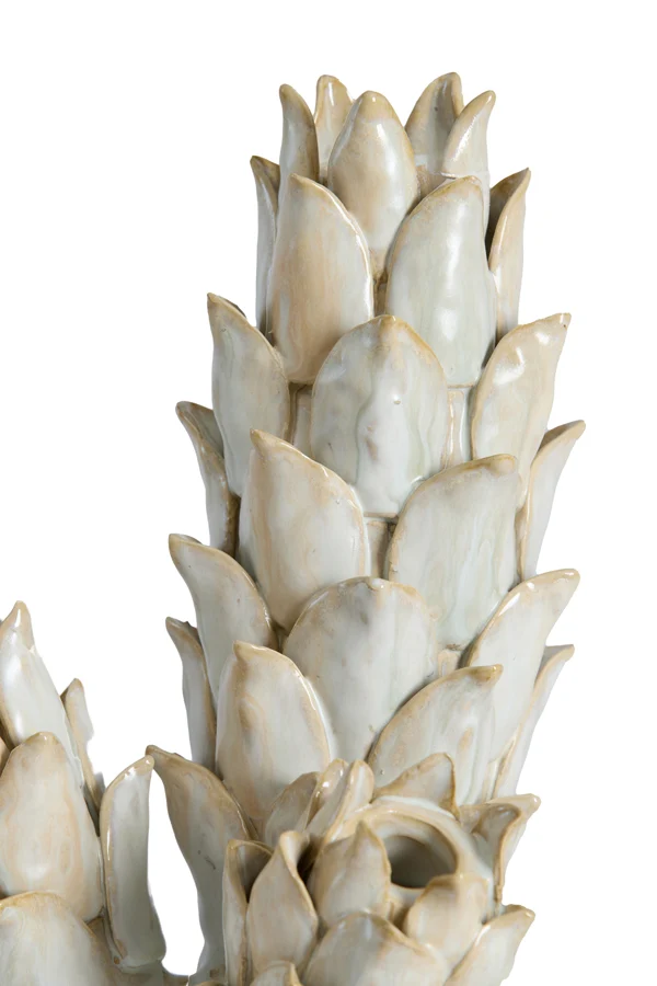 Vase deco 19,5x17x27,5 cm CARCIOFO ceramics cream+beige