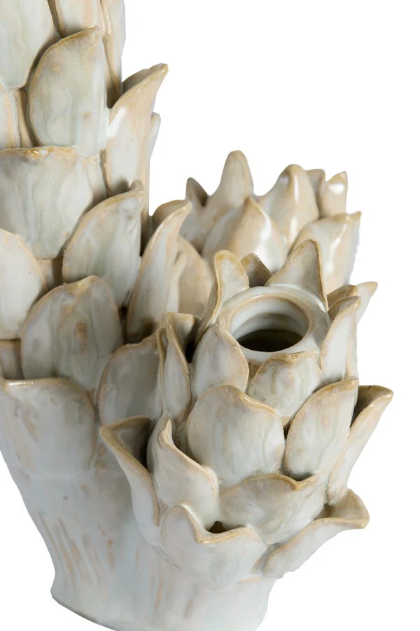 Vase deco 19,5x17x27,5 cm CARCIOFO ceramics cream+beige