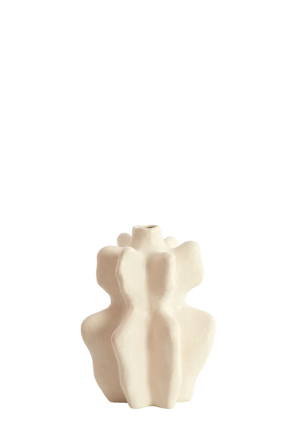 Vase deco 17,5x16x23,5 cm NARA ceramics cream