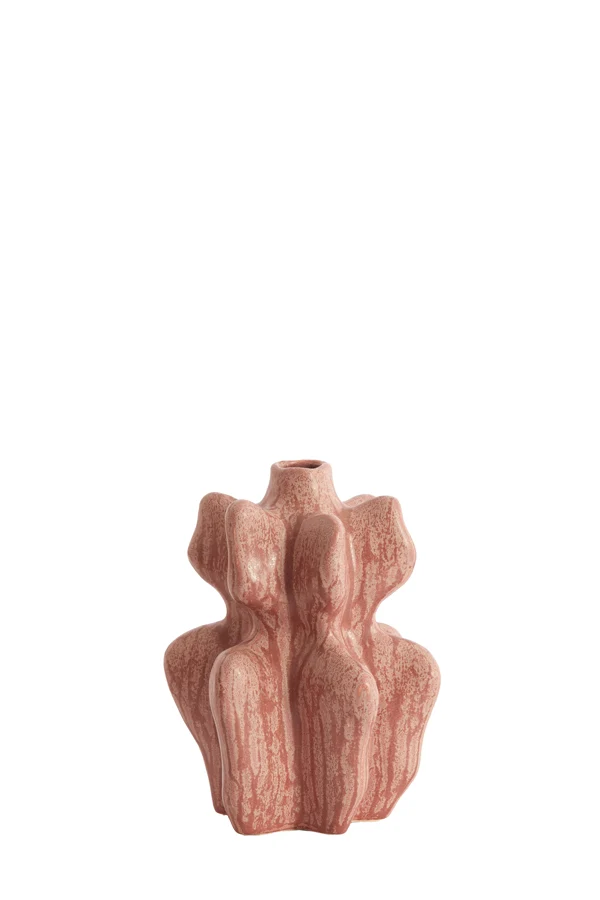 Vase deco 17,5x16x23,5 cm NARA ceramics coral-red
