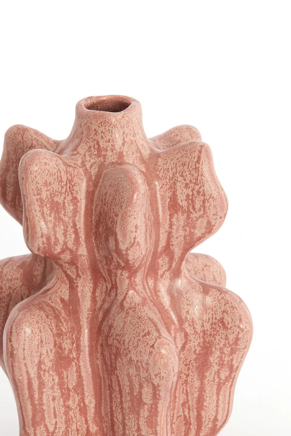 Vase deco 17,5x16x23,5 cm NARA ceramics coral-red