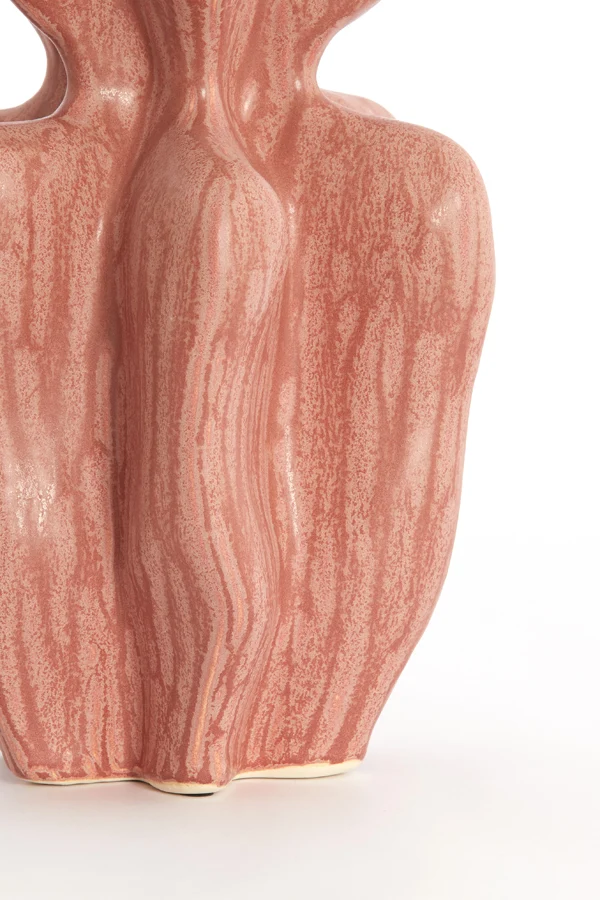 Vase deco 17,5x16x23,5 cm NARA ceramics coral-red