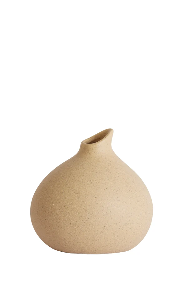 Vase deco 17,5x15x17 cm ASSAGO ceramics sand