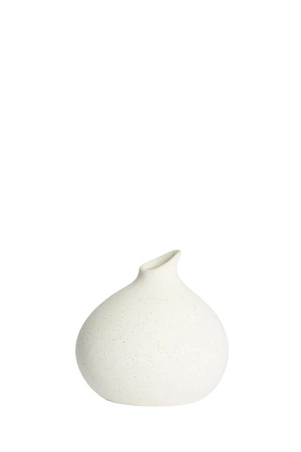 Vase deco 17,5x15x17 cm ASSAGO ceramics cream