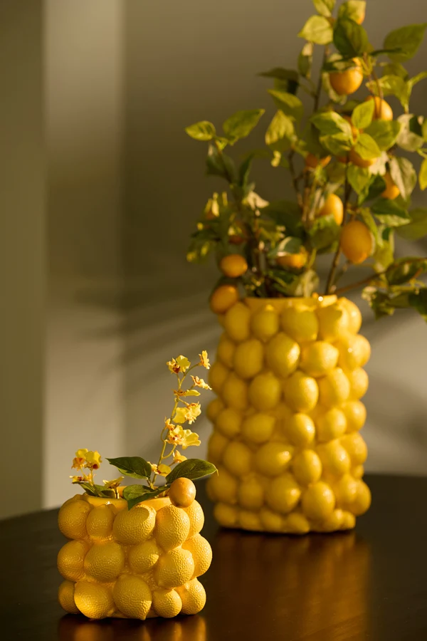 Vase deco 17,5x14 cm LEMON yellow