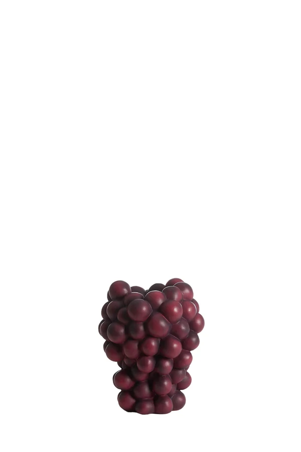 Vase deco 13x12x15 cm GRAPES burgundy
