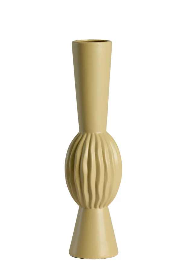 Vase deco 13,5x51 cm SUZZARA ceramics light olive green
