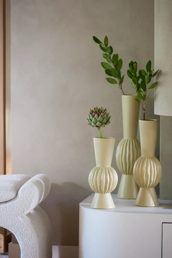Vase deco 13,5x51 cm SUZZARA ceramics light olive green
