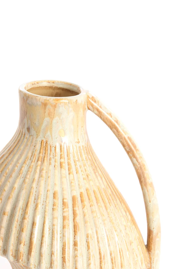 Vase deco 19,5x17,5x22 cm FORLA ceramics cream+orange-brown