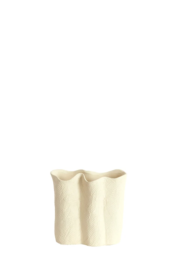 Vase deco 19,5x10,5x18,5 cm FLOVILLA ceramics cream