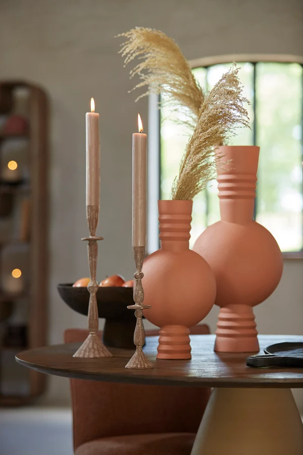 Vase deco 18x54,5 cm KAVANSI matt terra-pink