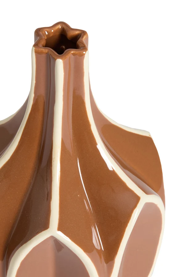 Vase deco 15x24 cm BOLENE brown+cream