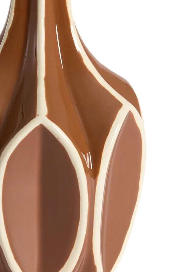 Vase deco 15x24 cm BOLENE brown+cream