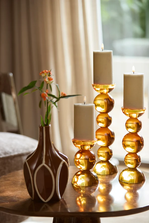Vase deco 15x24 cm BOLENE brown+cream