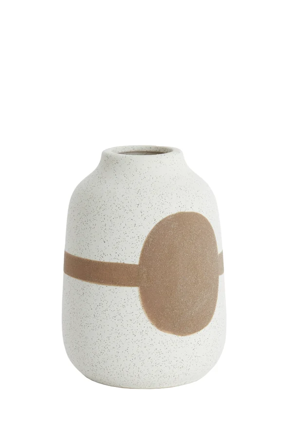 Vase deco 15x21 cm DANAI ceramics matt cream-brown