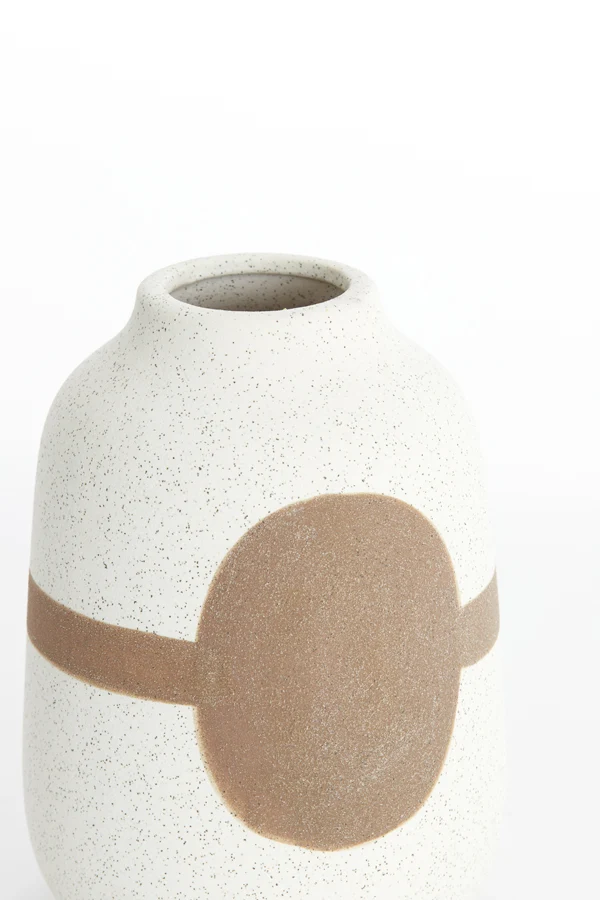 Vase deco 15x21 cm DANAI ceramics matt cream-brown