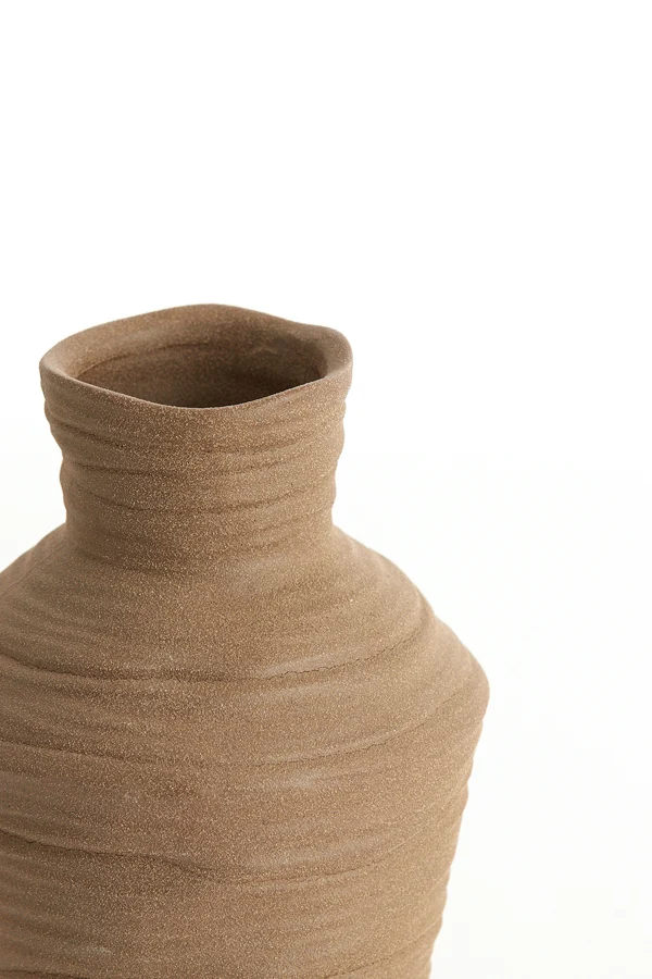 Vase deco 15x20,5 cm GRECCIO ceramics matt brown