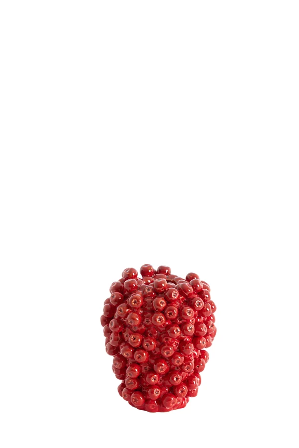 Vase deco 15x17,5 cm BERRIES ceramics red