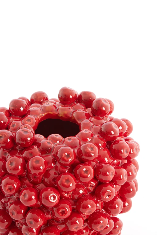 Vase deco 15x17,5 cm BERRIES ceramics red