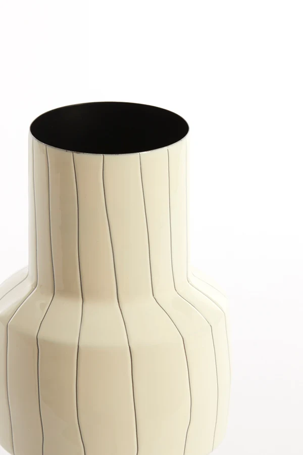 Vase deco 16x33 cm SENUMA shiny white+black
