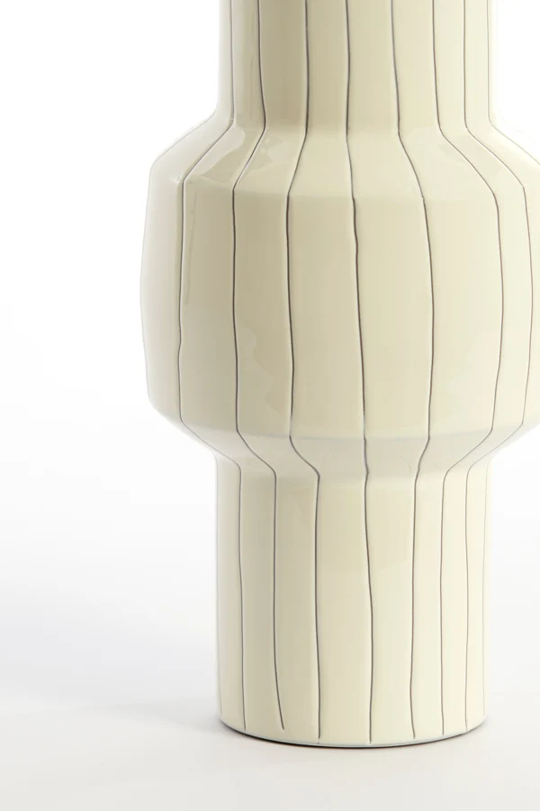 Vase deco 16x33 cm SENUMA shiny white+black