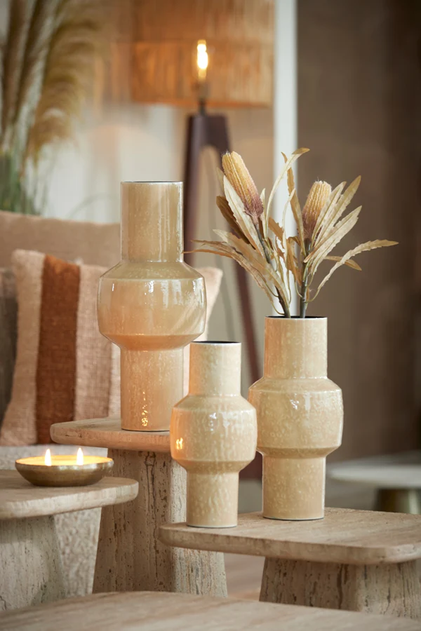 Vase deco 16x33 cm SENUMA shiny cream