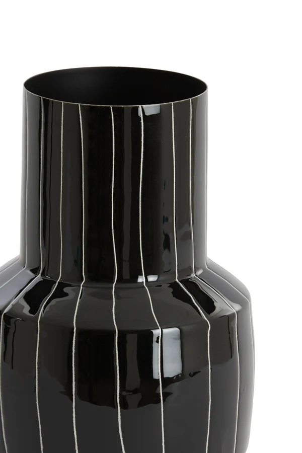 Vase deco 16x33 cm SENUMA shiny black+white