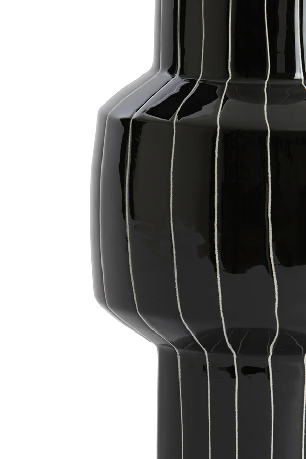 Vase deco 16x33 cm SENUMA shiny black+white