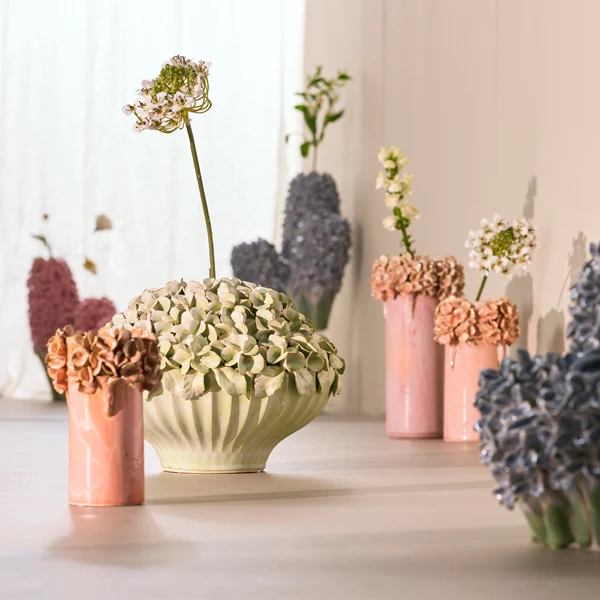 Vase deco 16x31 cm LUSERNA ceramics light pink