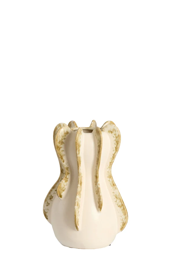 Vase deco 16x27 cm MAGOME ceramics cream+olive green
