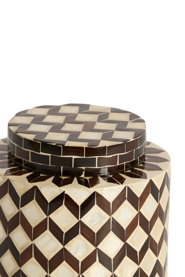 Vase deco 16x26,5 cm OLITE bamboo cream+dark brown