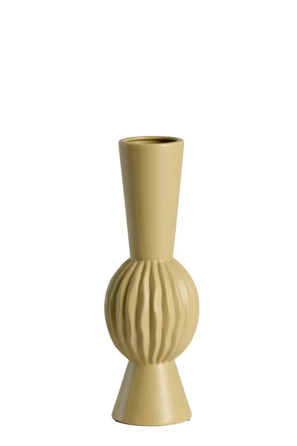 Vase deco 13,5x40,5 cm SUZZARA ceramics light olive green
