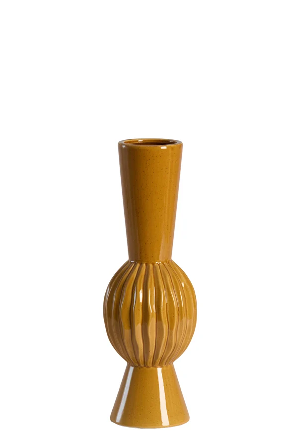 Vase deco 13,5x40,5 cm SUZZARA ceramics cognac