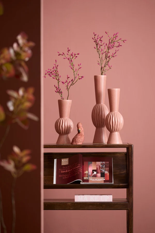 Vase deco 13,5x33 cm SUZZARA ceramics old pink