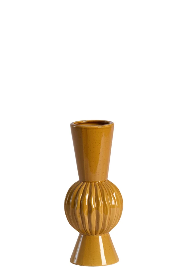 Vase deco 13,5x33 cm SUZZARA ceramics cognac