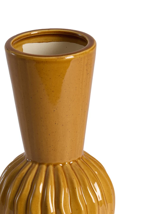 Vase deco 13,5x33 cm SUZZARA ceramics cognac