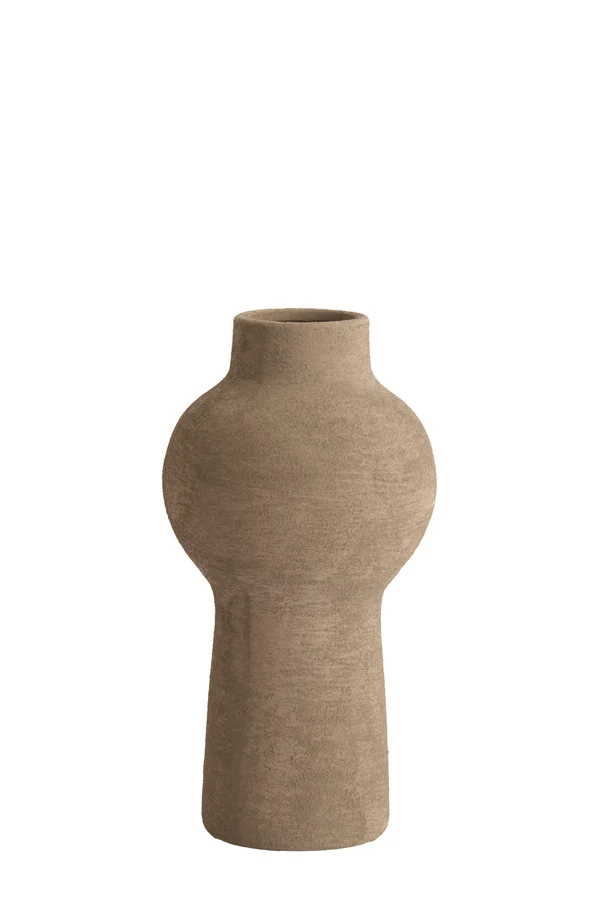 Vase deco 13,5x27,5 cm YECLA ceramics taupe