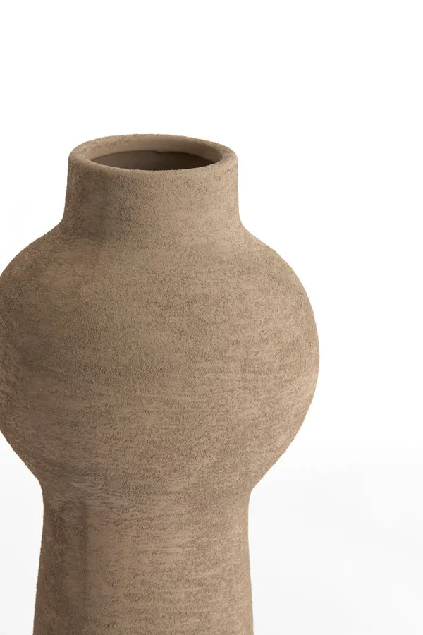 Vase deco 13,5x27,5 cm YECLA ceramics taupe