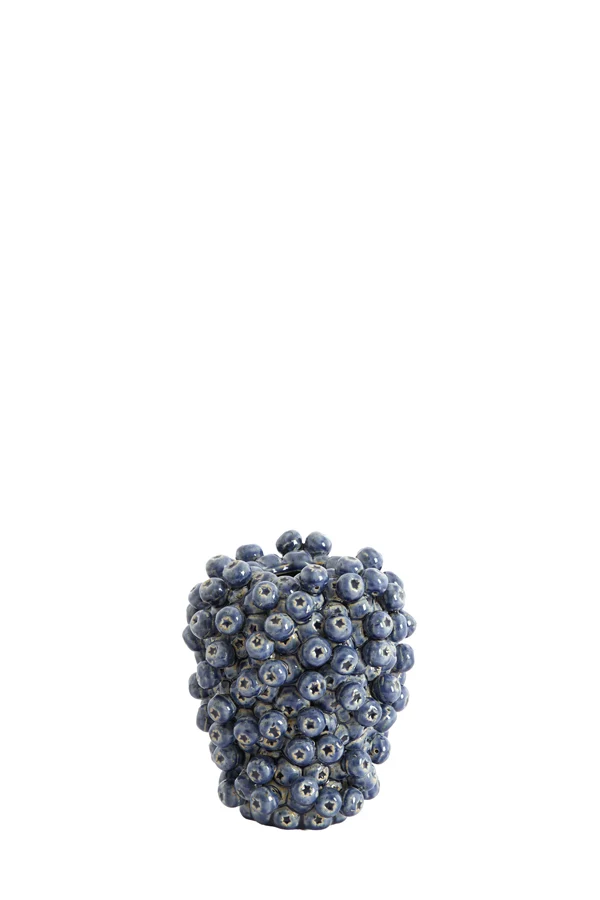 Vase deco 15x17,5 cm BERRIES ceramics dark blue