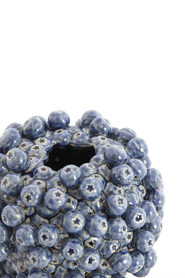 Vase deco 15x17,5 cm BERRIES ceramics dark blue