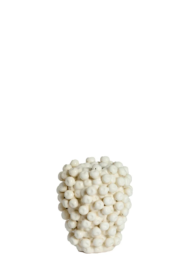Vase deco 15x17,5 cm BERRIES ceramics cream