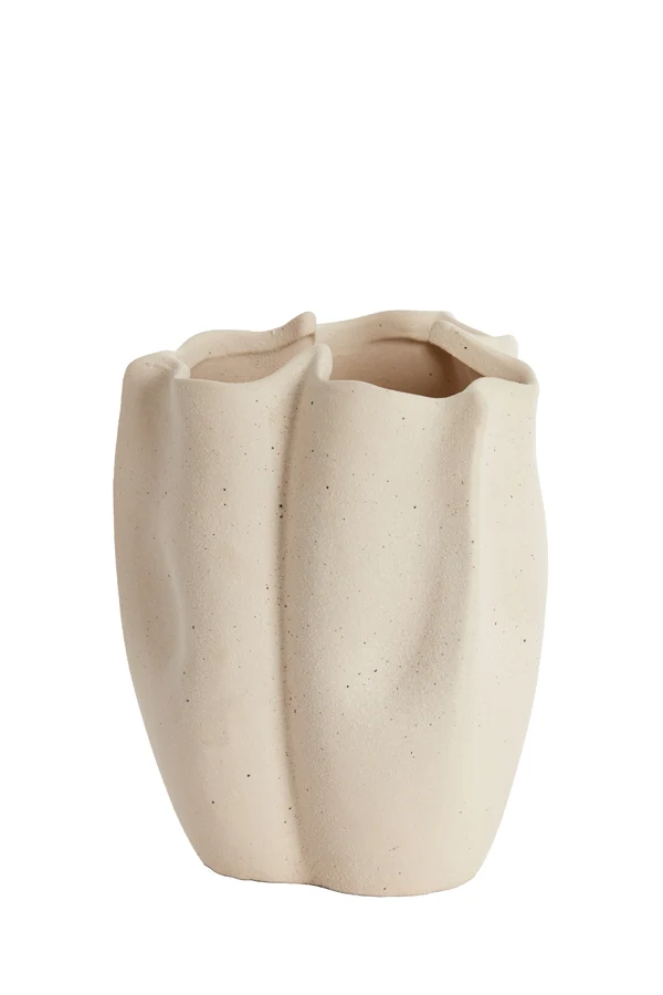 Vase deco 15x14,5x19 cm SANGULI ceramics cream