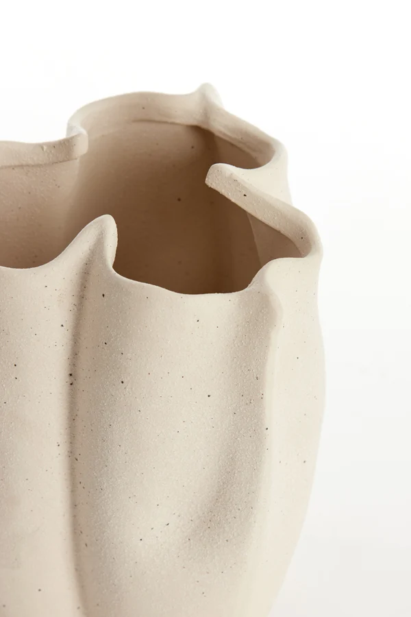 Vase deco 15x14,5x19 cm SANGULI ceramics cream