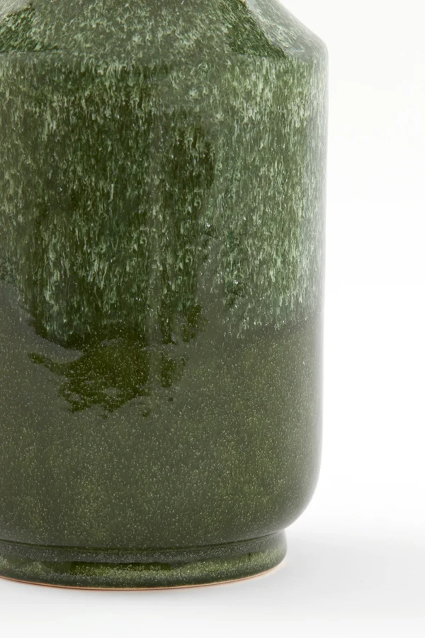 Vase deco 15,5x43 cm TEZU ceramics shiny dark green