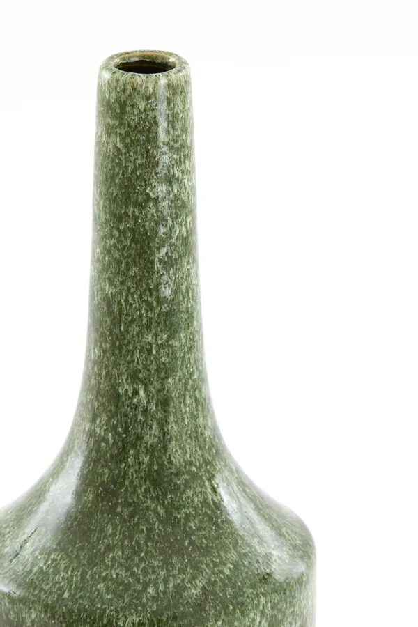 Vase deco 15,5x43 cm TEZU ceramics shiny dark green